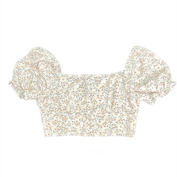 SHEIN Tops - Shein Floral Off Shoulder Crop Top Size 6